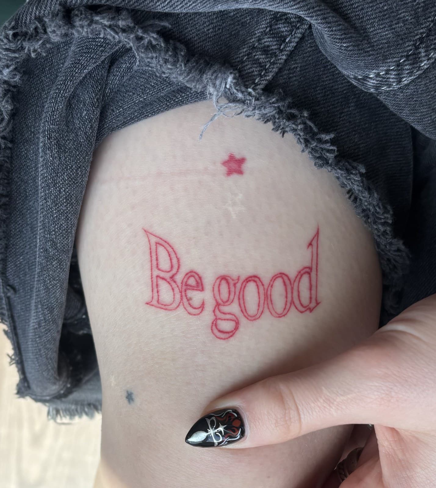 be good hand tattoo by Taetyn Panagos