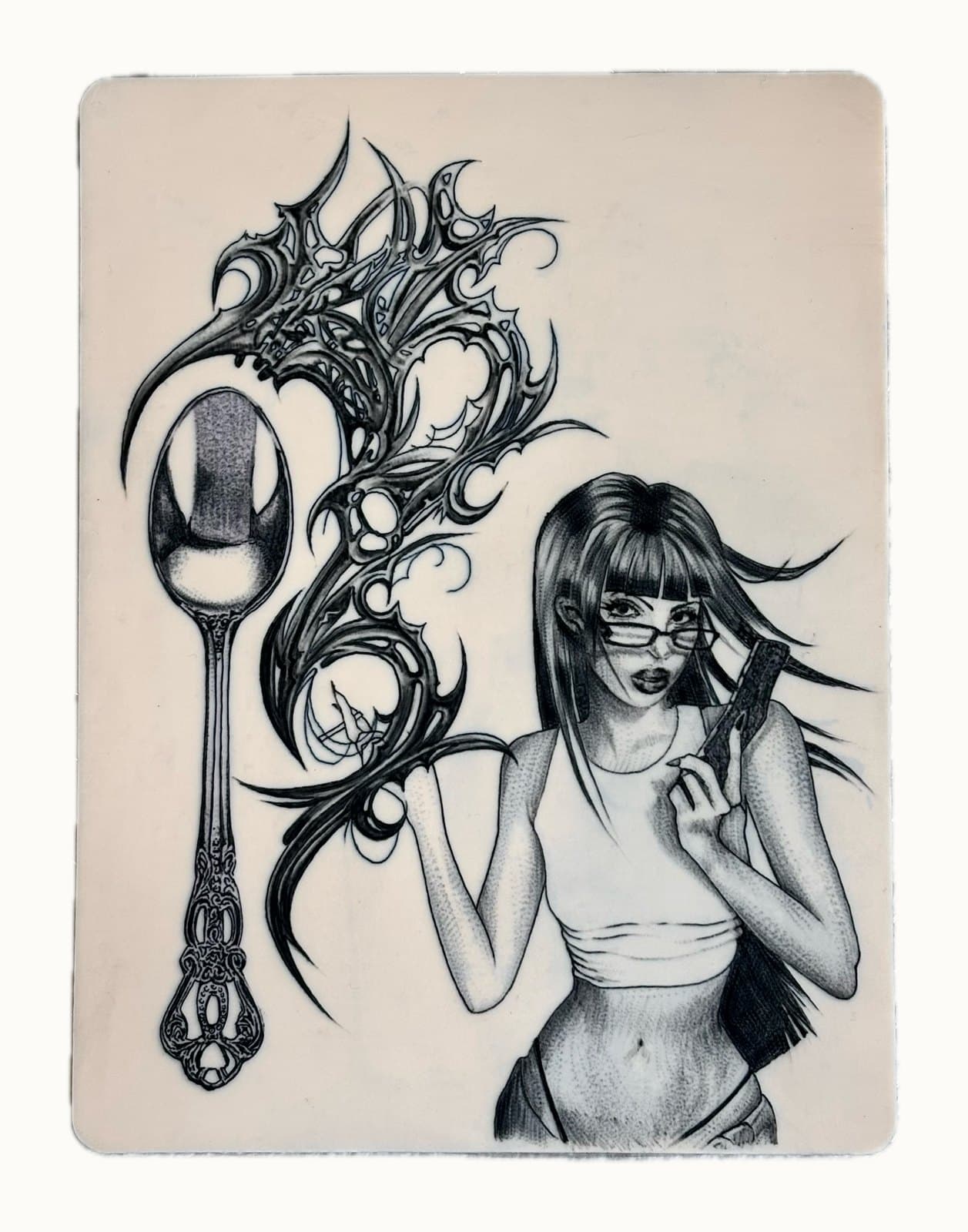 mirror figure tattoo by Taetyn Panagos