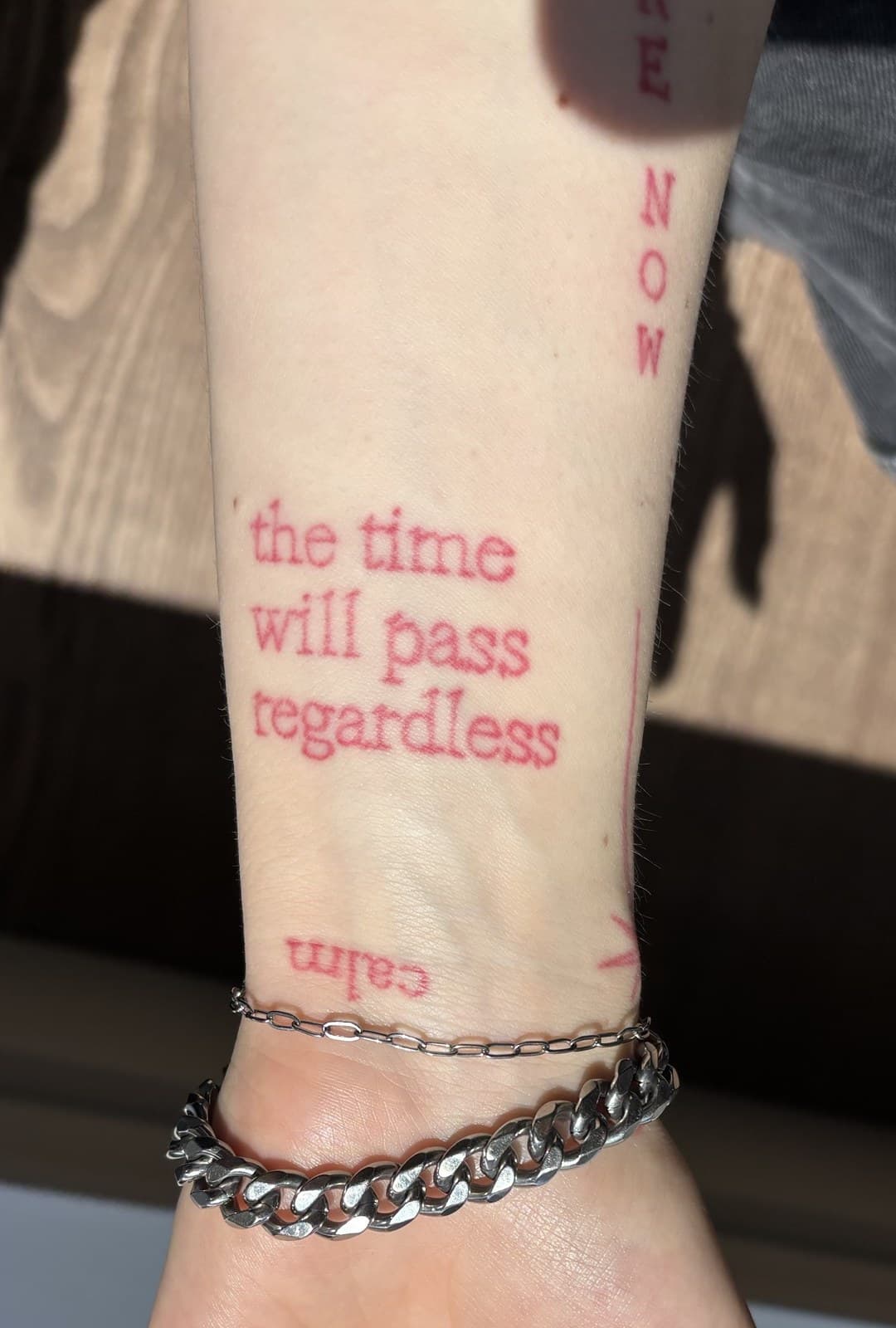 time will pass tattoo by Taetyn Panagos