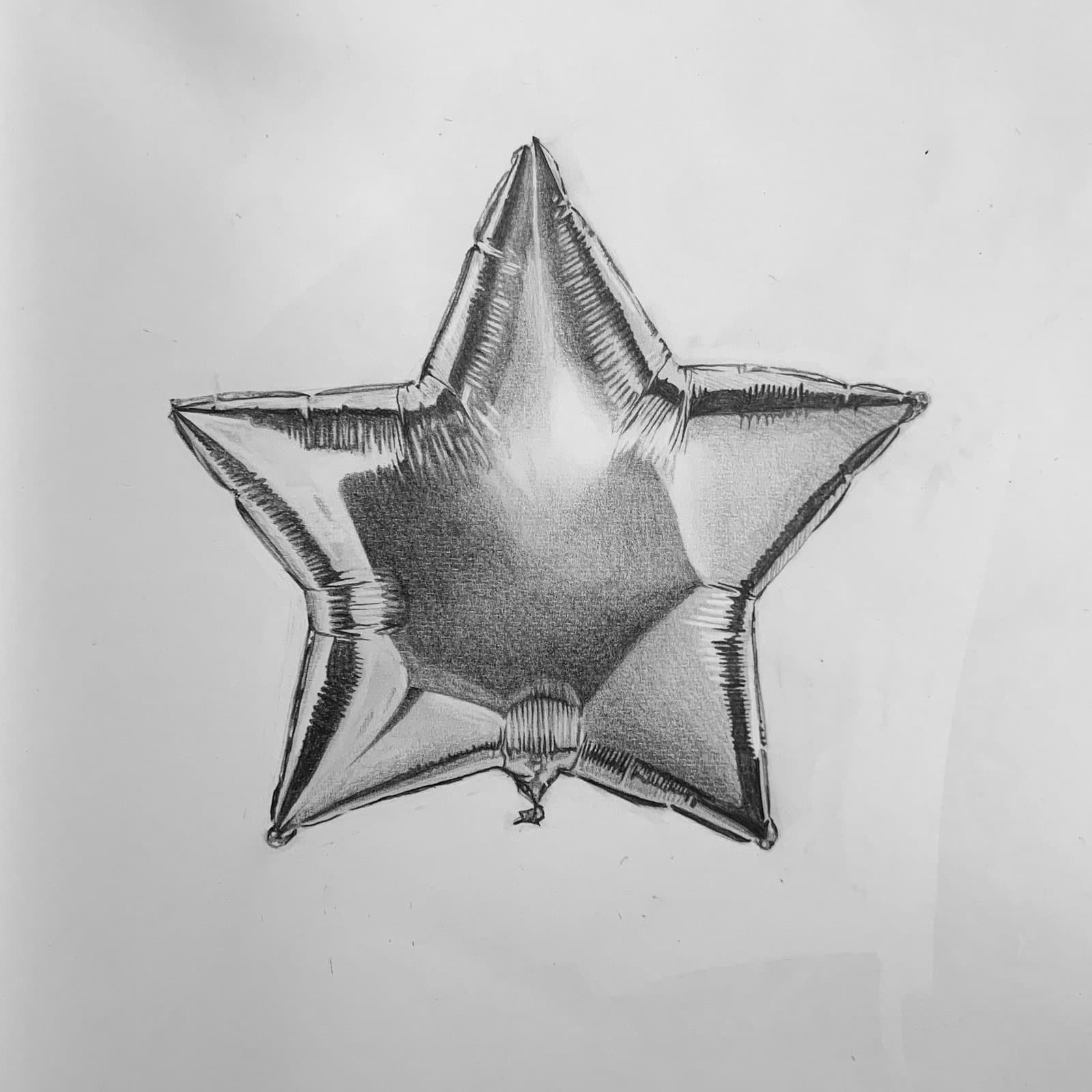Star Balloon, graphite on paper