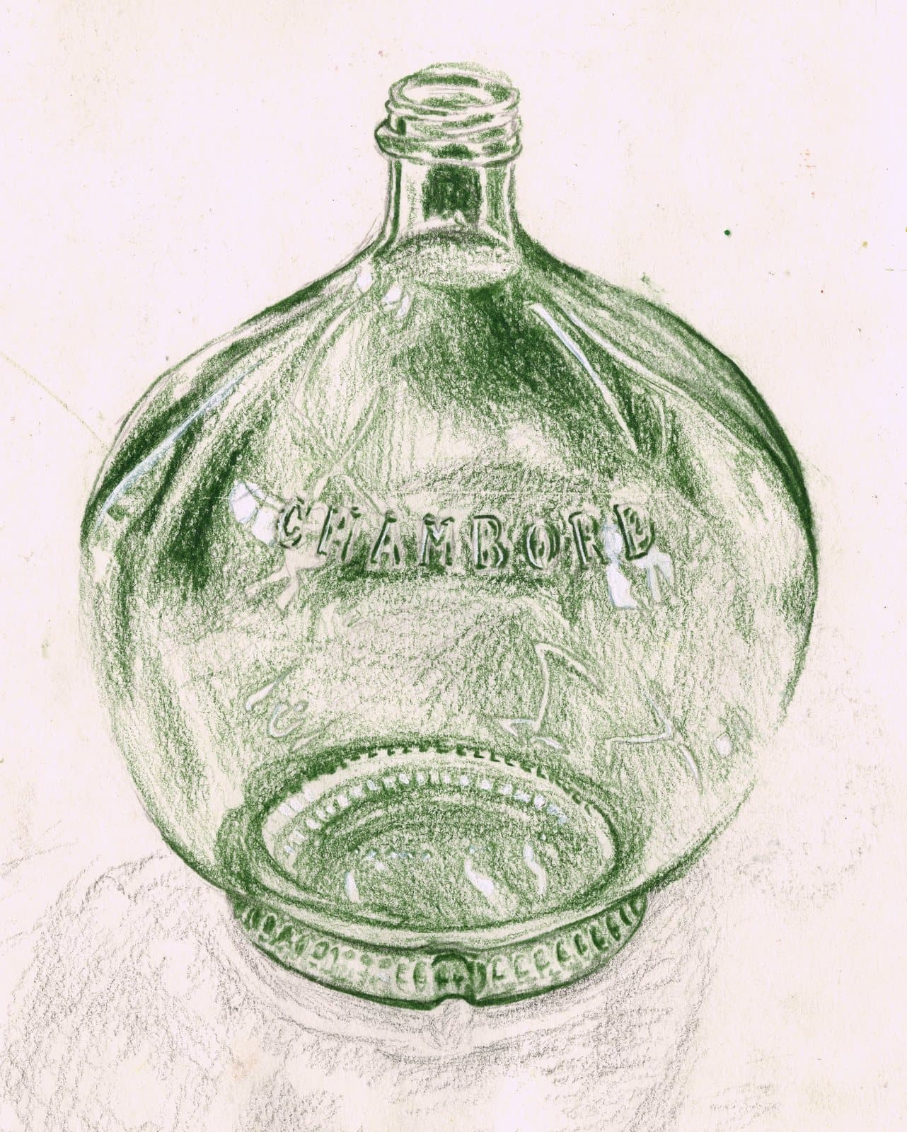 Chambord Live Study, colored pencil on paper