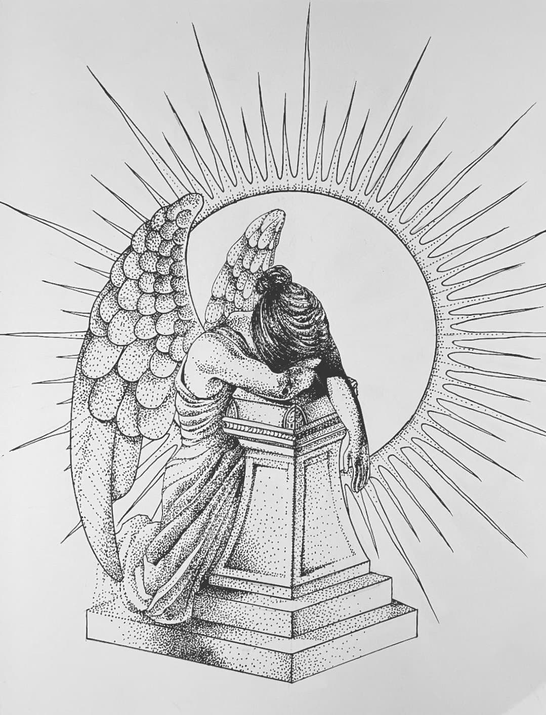 Weeping Angel, pen on paper