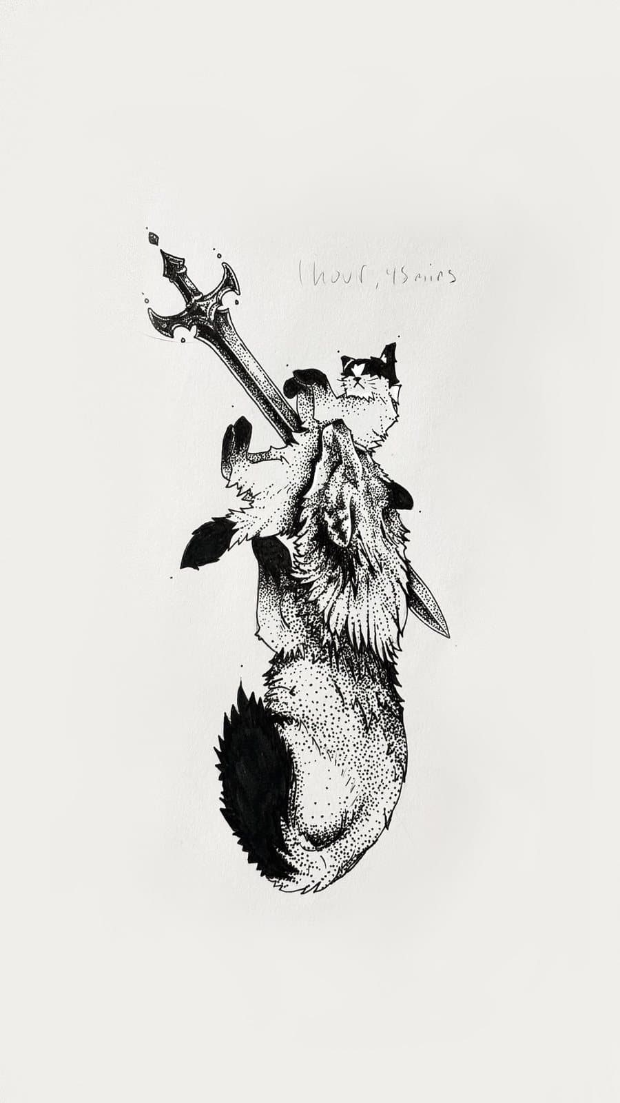 Love and Sacrifice, ink on paper