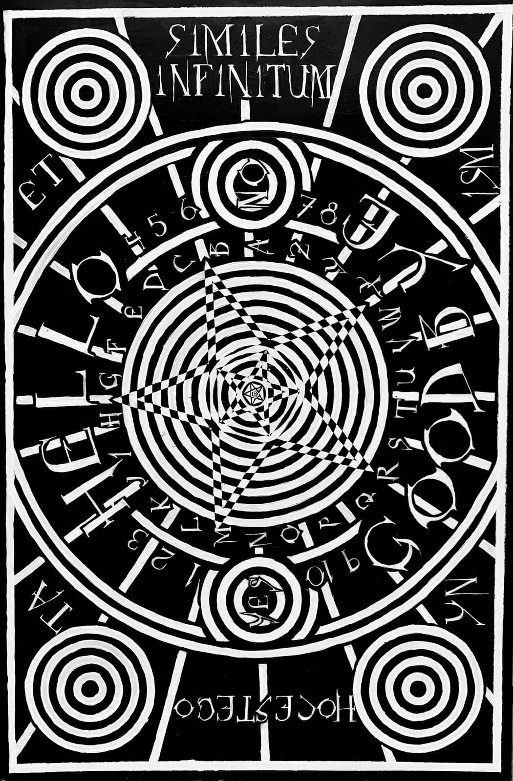 Similes Infinitum, acrylic on wood