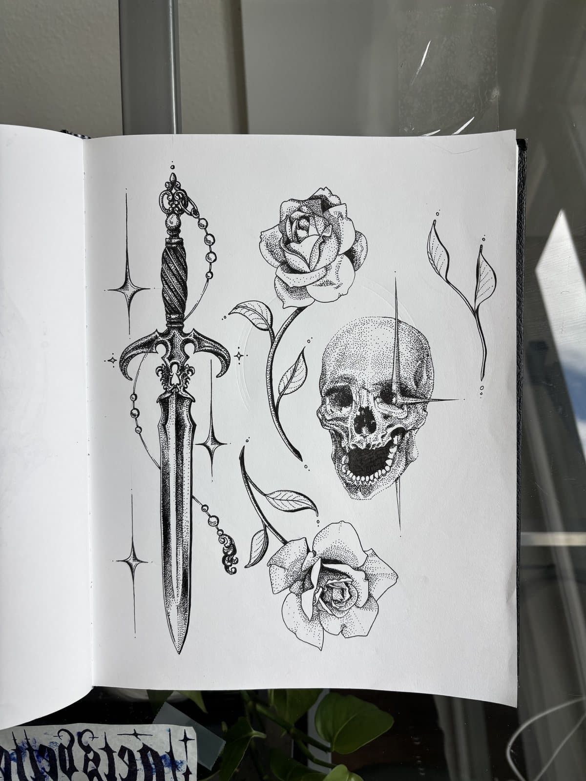 Motif Studies 2, ink on paper